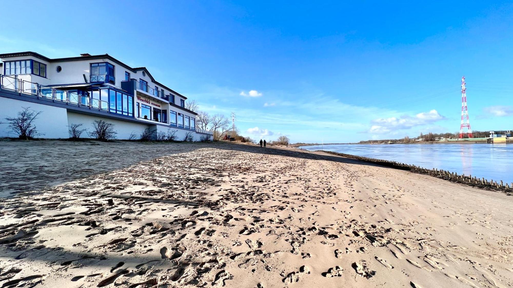 Gaestehaus Weserblick Am Weser-Sandstrand Berne Kültér fotó